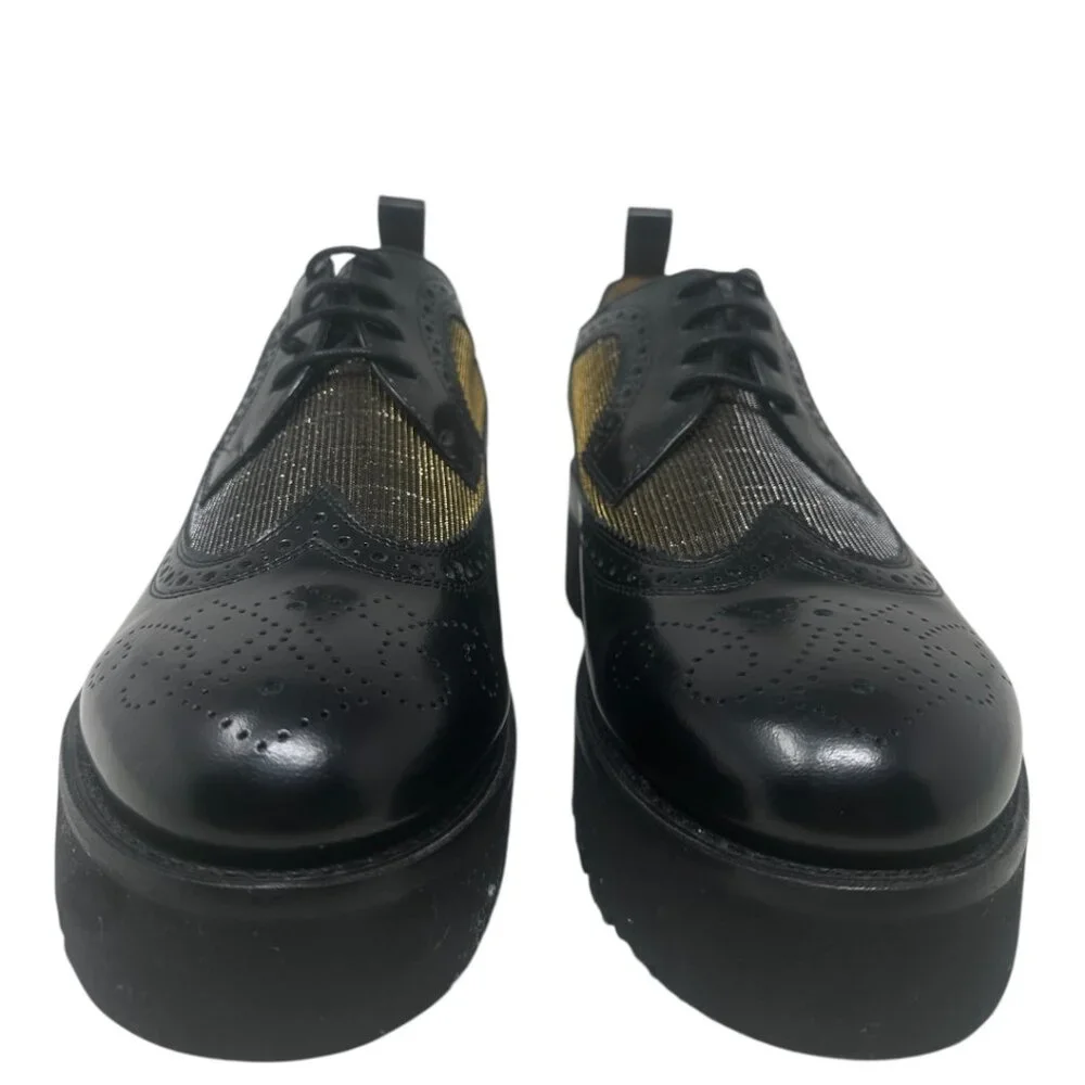The Office of Angela Scott Miss Lucy Derby Black & Gold Platform Oxford 43 / 13